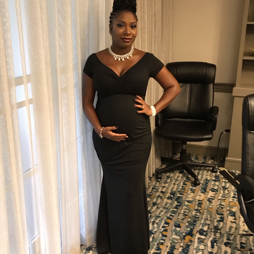 Black maternity gown